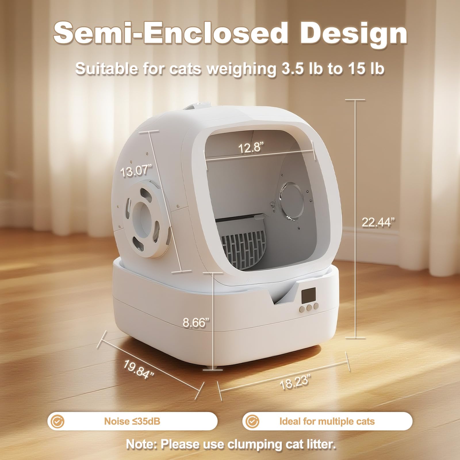 Mintakawa Automatic Cat Litter Box Self Cleaning APP Control Box