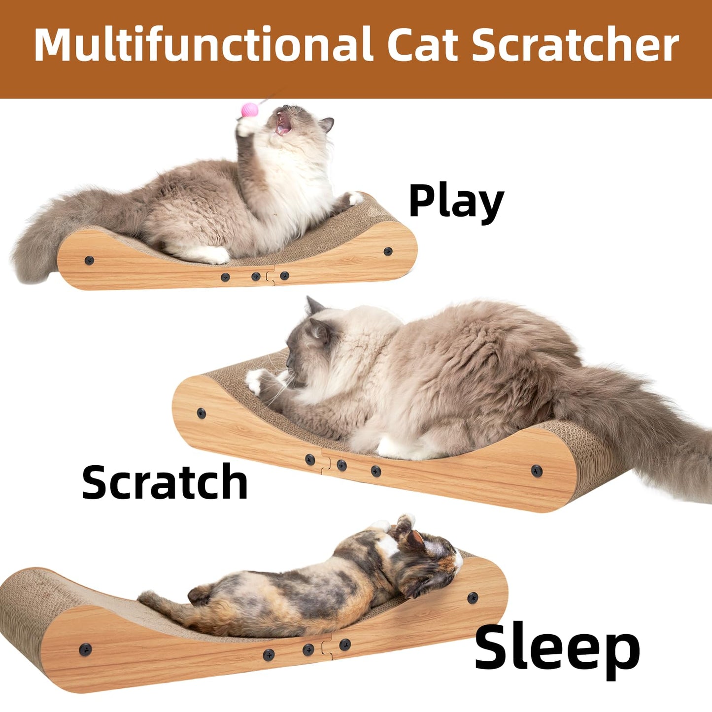 Nekosan Cat Scratcher Cardboard Bed, 27.5" Extra Large Cat Scratch Bed