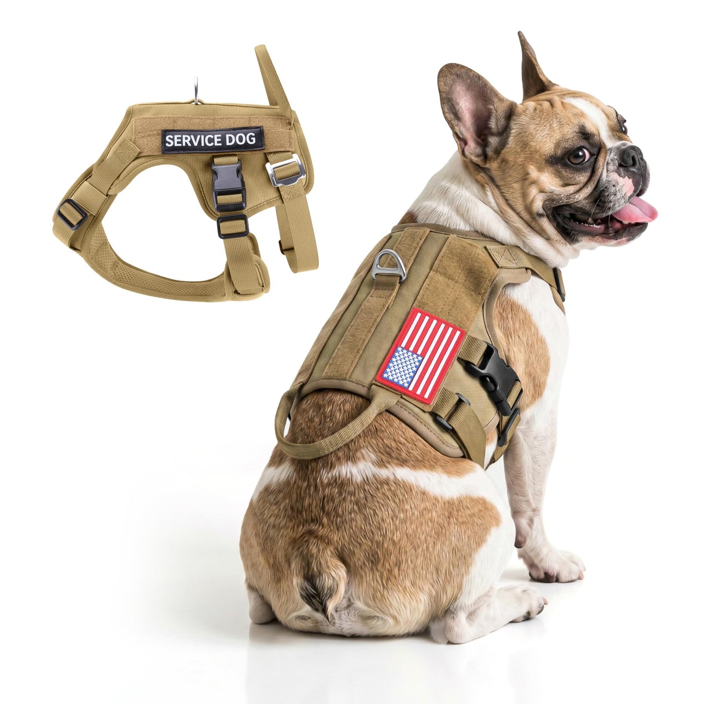 FAYOGOO Tactical Dog Harness for Small and Medium Breed Mesh Harness