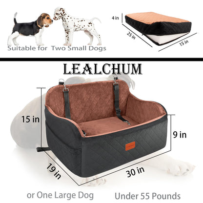 Lealchum Dog Car Seat for Large Size Dog,Soft Fabric Car Dog Bed Seat