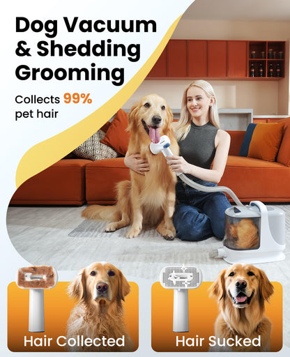 oneisall Dog Grooming Vacuum, 13000Pa Powerful Dust Cup Pet Clipper