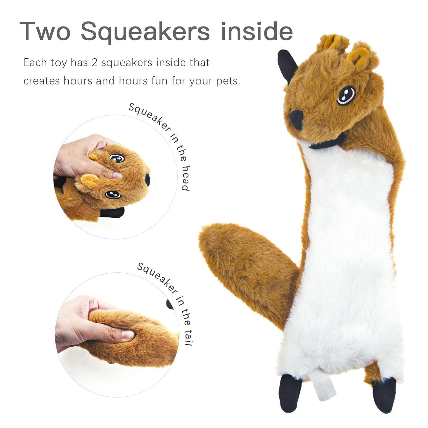 SHARLOVY Dog Squeaky Toys 5 Pack, Pet Crinkle Toy No Stuffing Plush