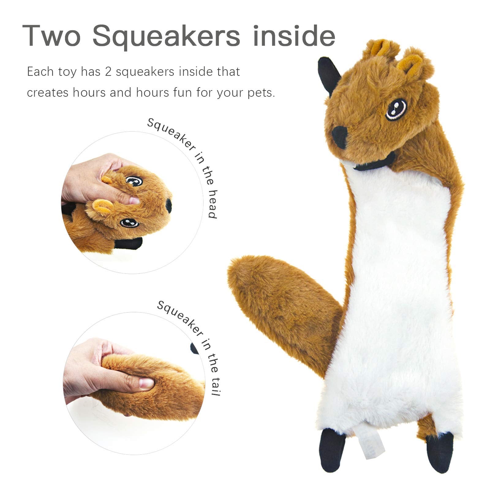 SHARLOVY Dog Squeaky Toys 5 Pack, Pet Crinkle Toy No Stuffing Plush