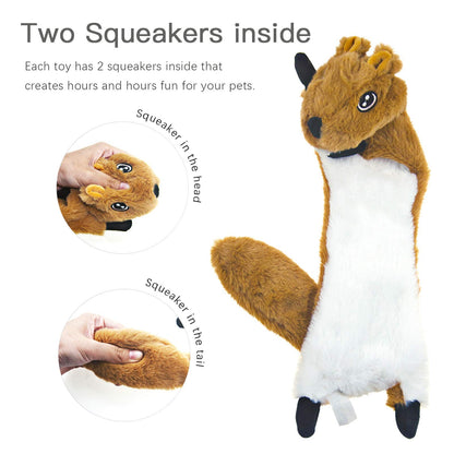 SHARLOVY Dog Squeaky Toys 5 Pack, Pet Crinkle Toy No Stuffing Plush
