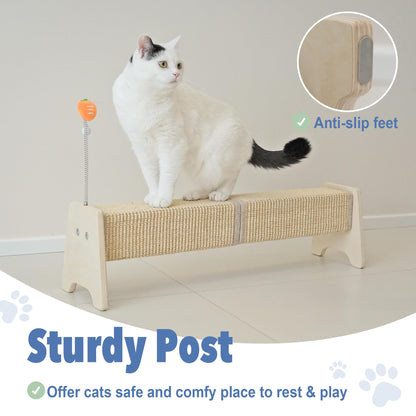 Aberatail Cat Scratching Post, 30" Horizontal Sisal Scratch Post Toy