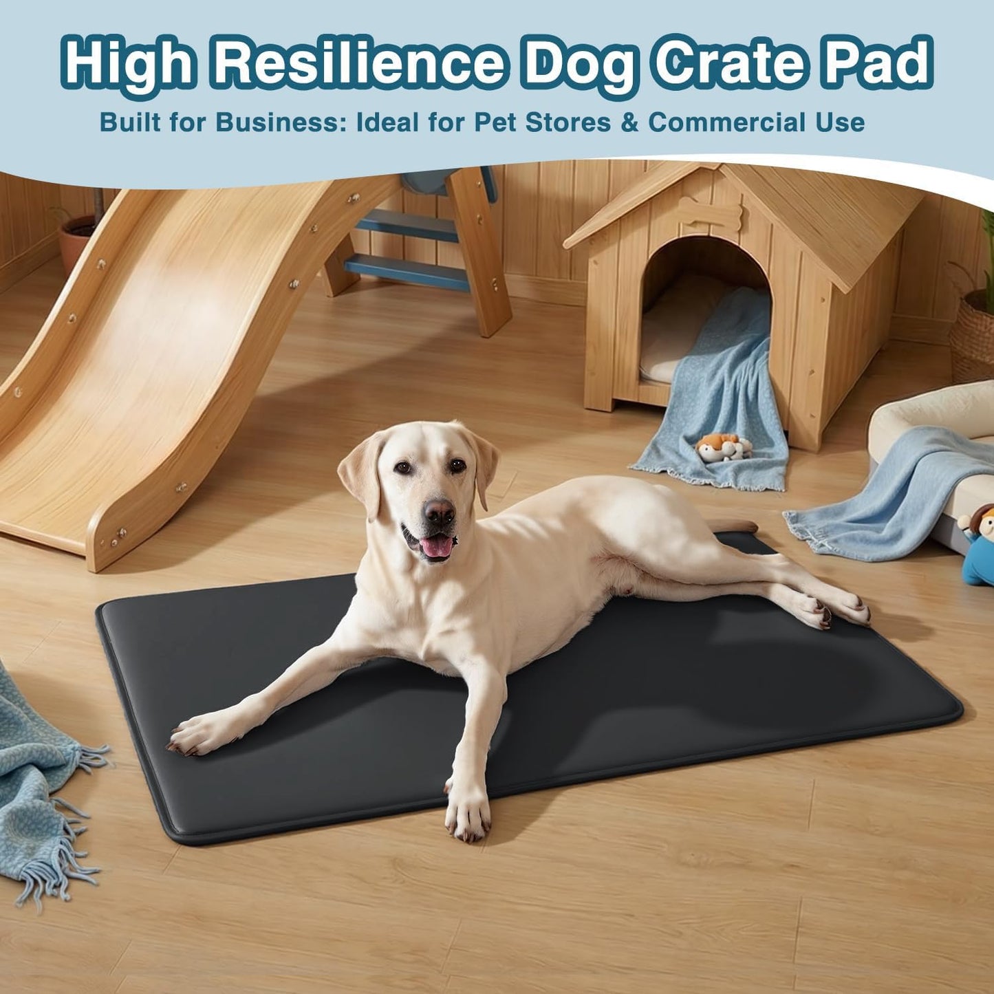 WAYIMPRESS Large Dog Crate Pad Bed, Waterproof Pet Bed