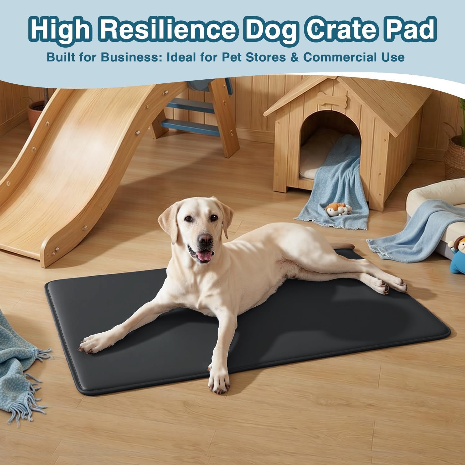 WAYIMPRESS Large Dog Crate Pad Bed, Waterproof Pet Bed