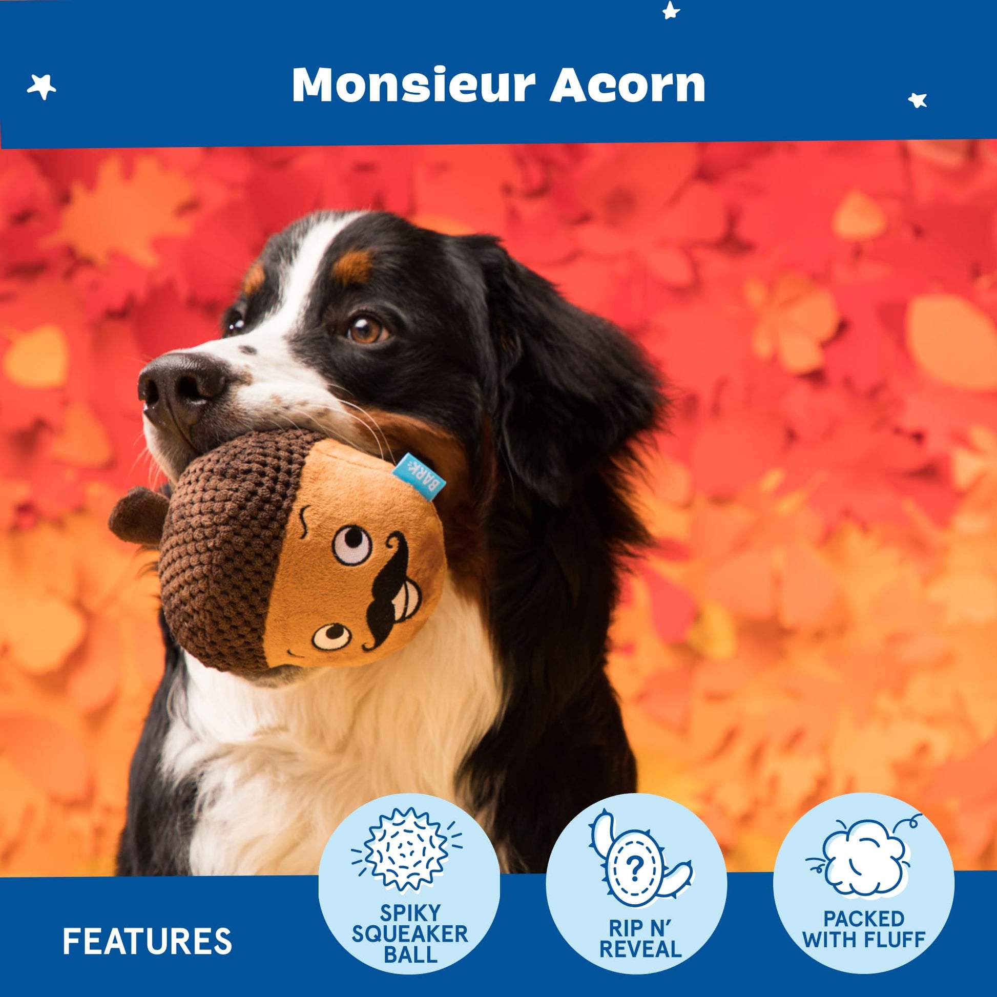 Barkbox Dog Toy 1 Interactive, Plush Exterior with Squeaker Plush