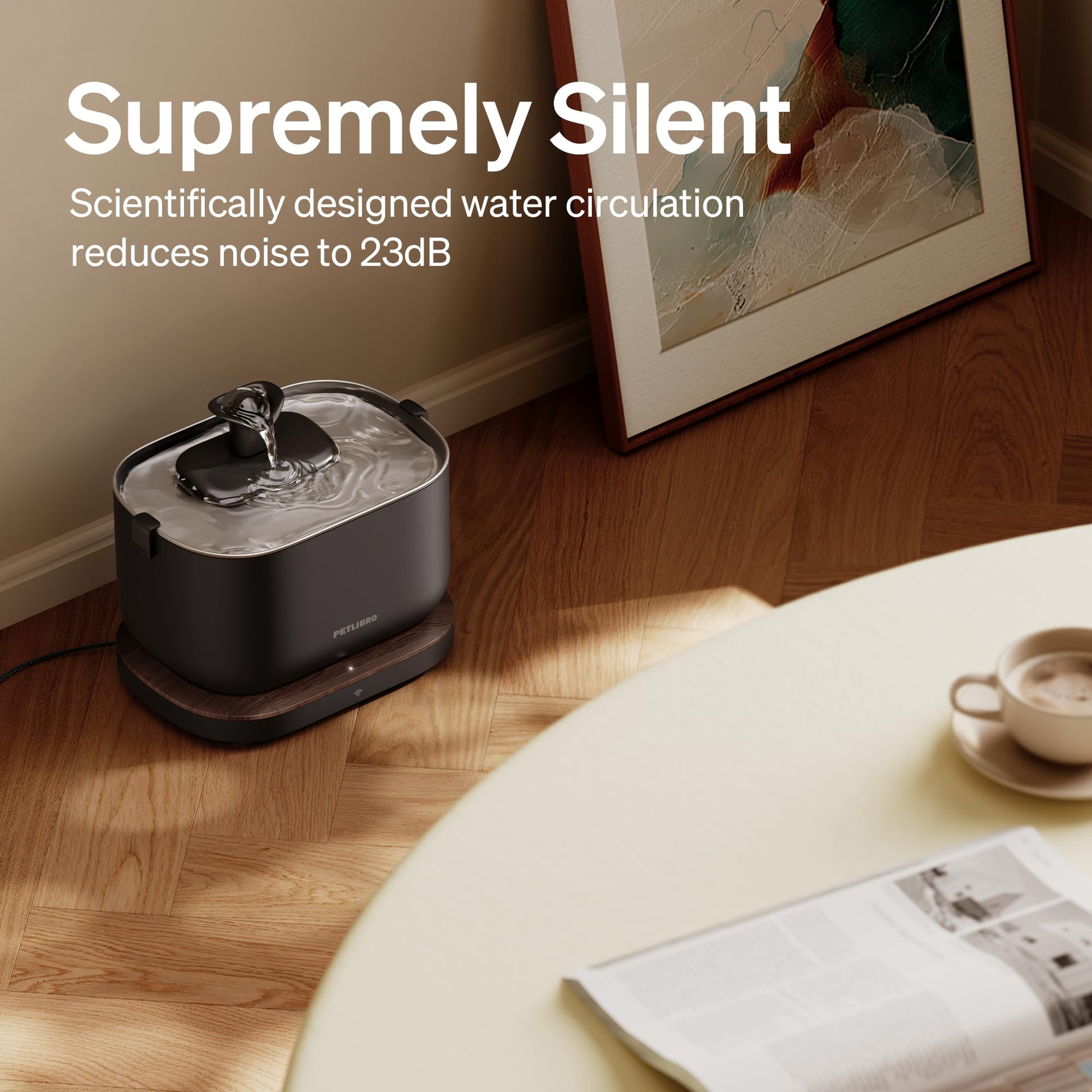 PETLIBRO Cat Water Fountain, App Monitoring Pet Fountains Tray