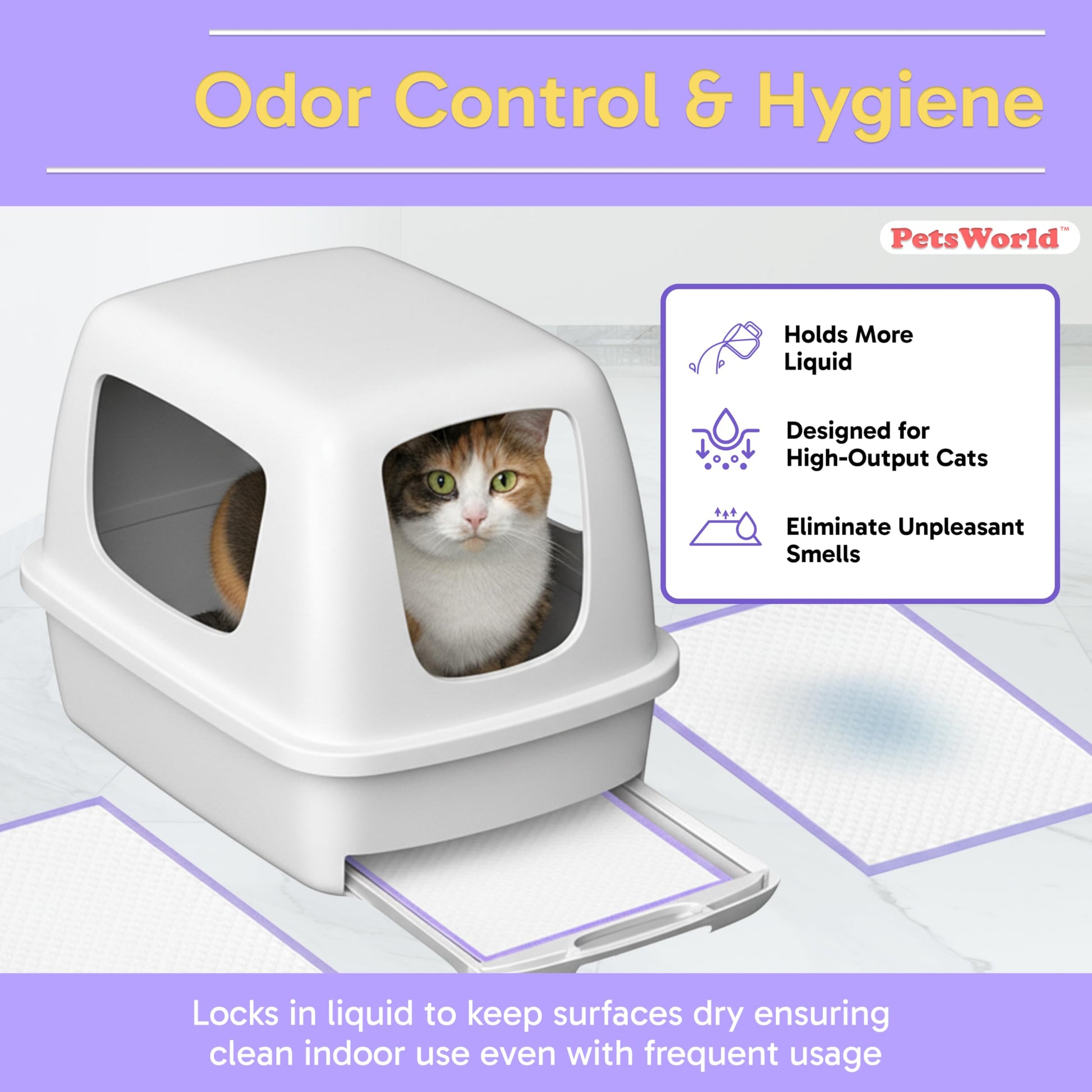 PetsWorld Universal Fit Cat Pad Refills for Litter Box, Unscented Box