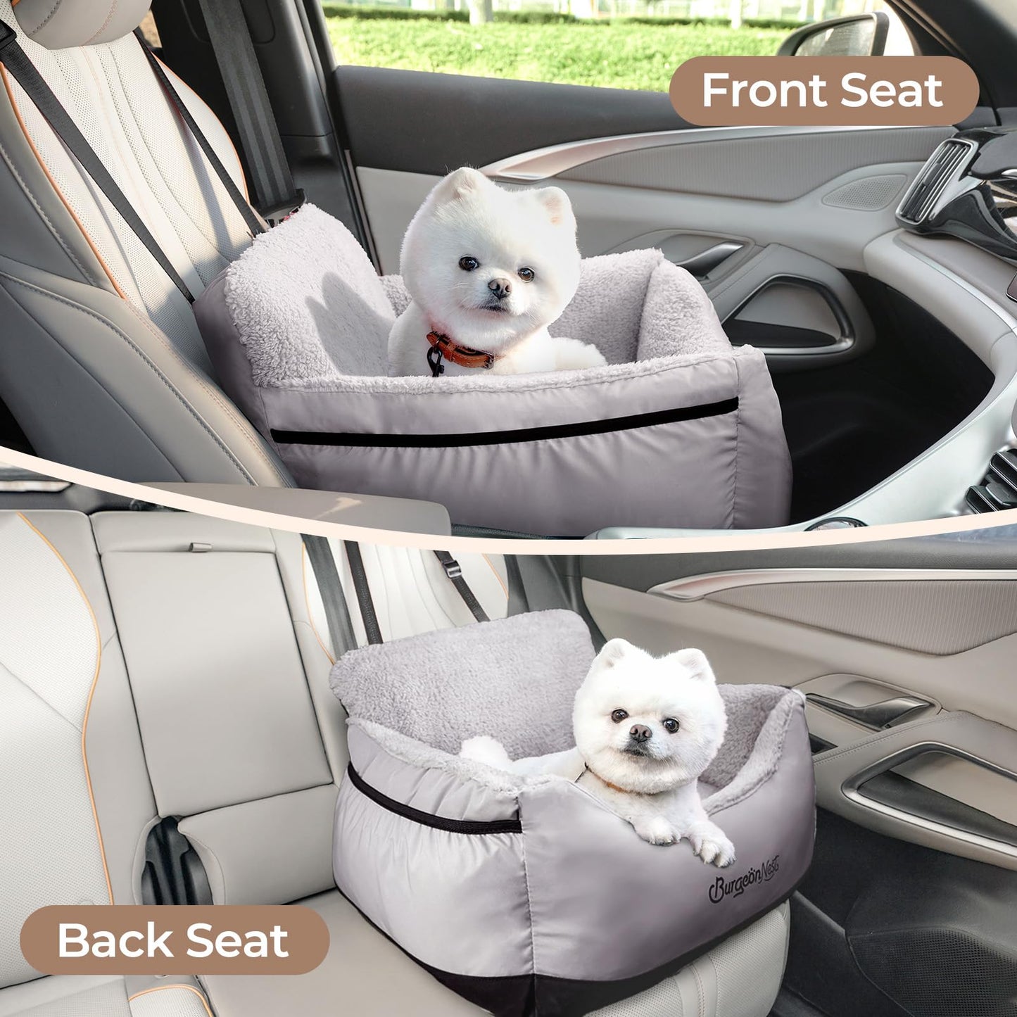BurgeonNest Dog Car Seat for Small Dogs, Detachable and Carrier