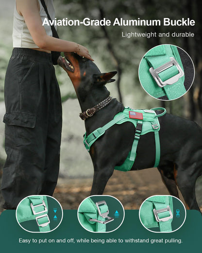 FAYOGOO Tactical Dog Harness for Large Medium Dogs Mesh Harness