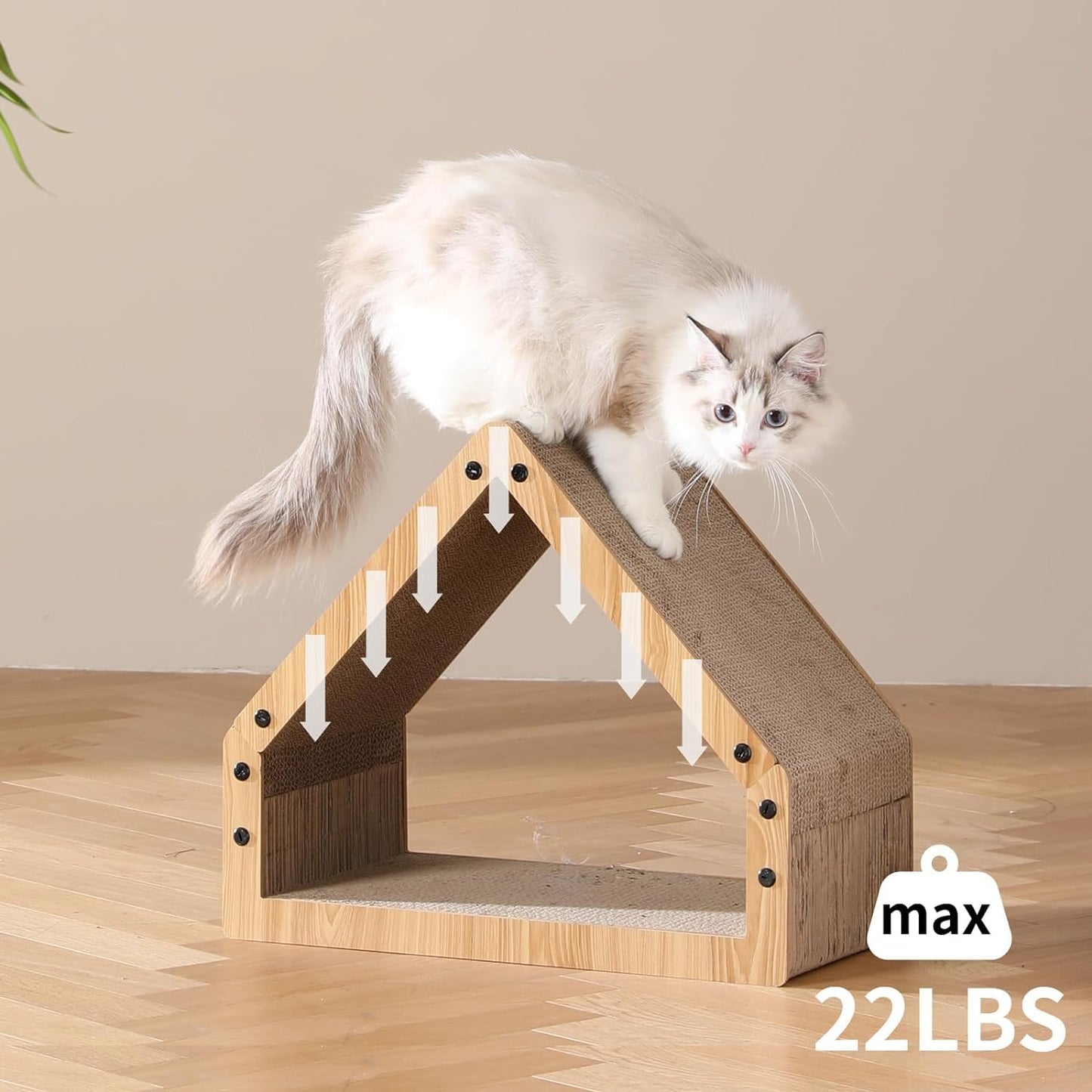 FUKUMARU Cat Scratcher House, Cozy Cardboard Design, Safe and House