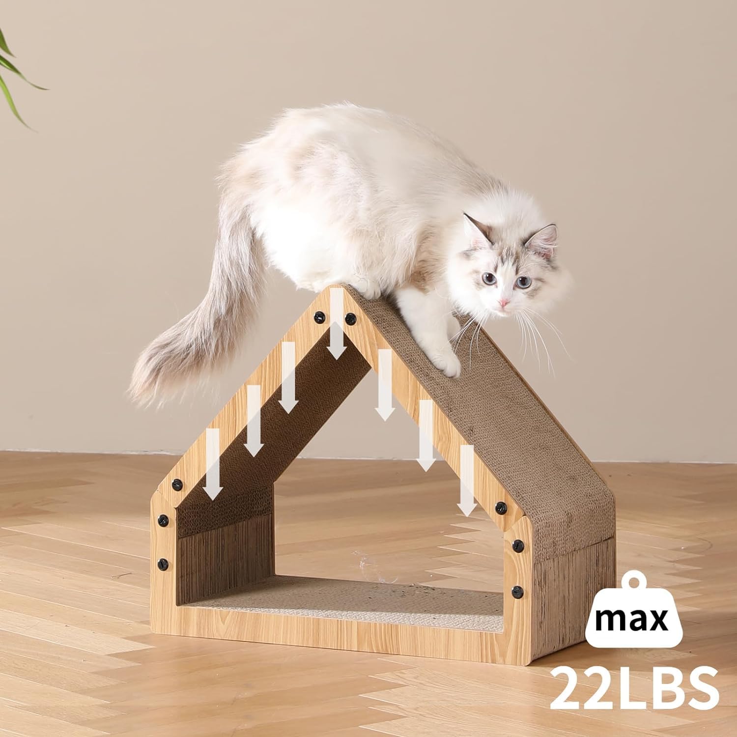 FUKUMARU Cat Scratcher House, Cozy Cardboard Design, Safe and House