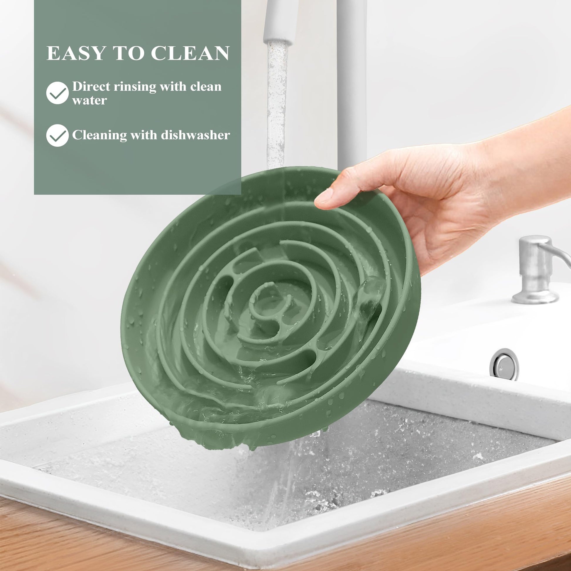 Coomazy Extra Large Slow Feeder Bowl, Silicone Dog Bowl with Bowl