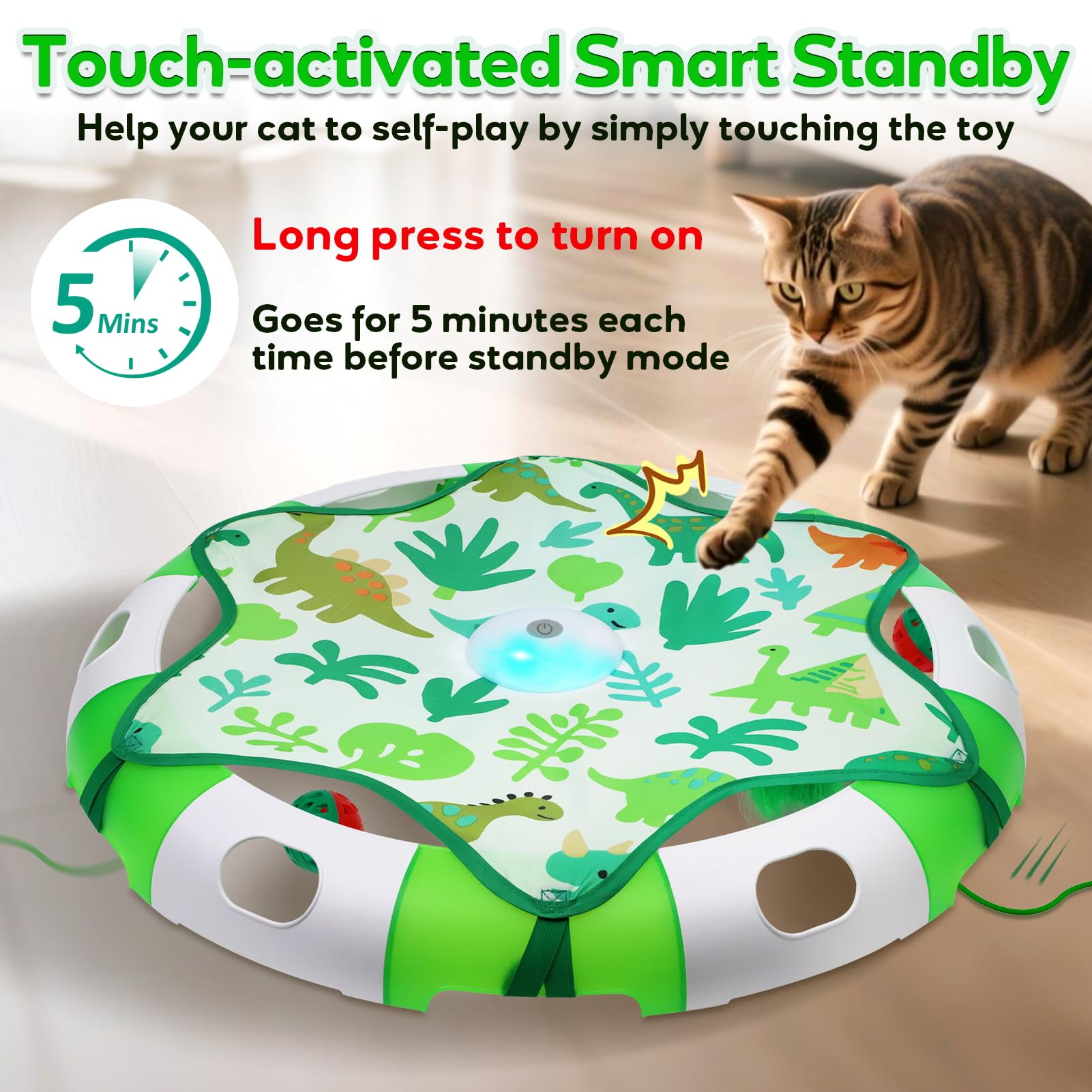 Cat Toys for Indoor Cats, Interactive Automatic Hide and Seek Toy