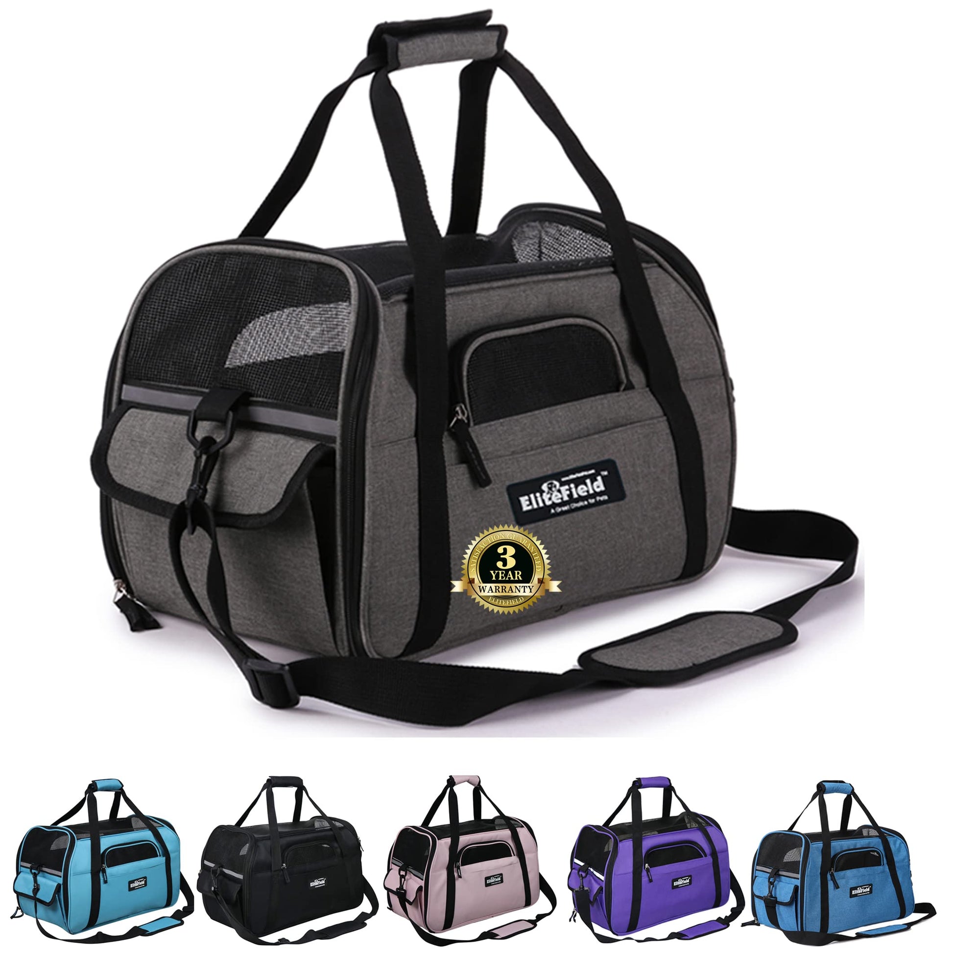 EliteField Soft Pet Carrier (3 Year Warranty, Airline Approved) Bag