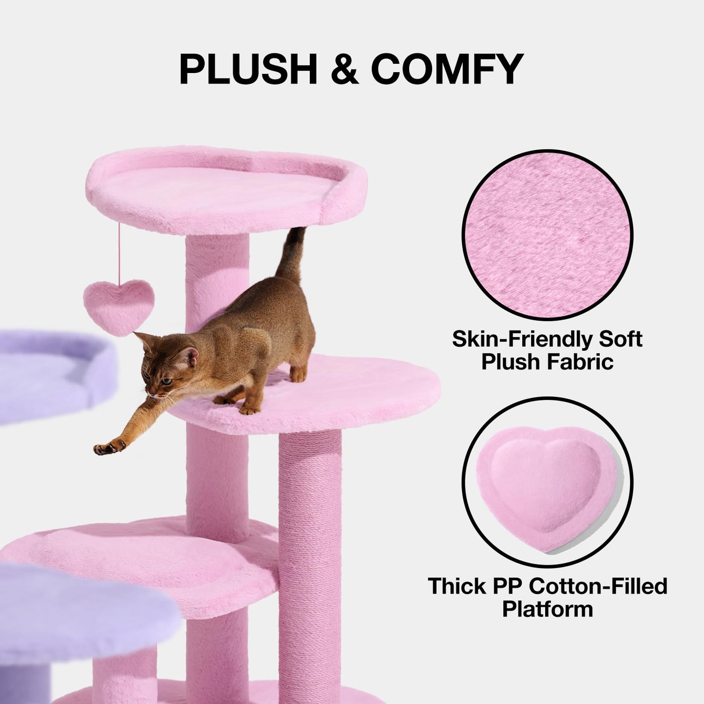 VETRESKA Cat Tree for Indoor Cats, Multi Level Cat Tower Toy
