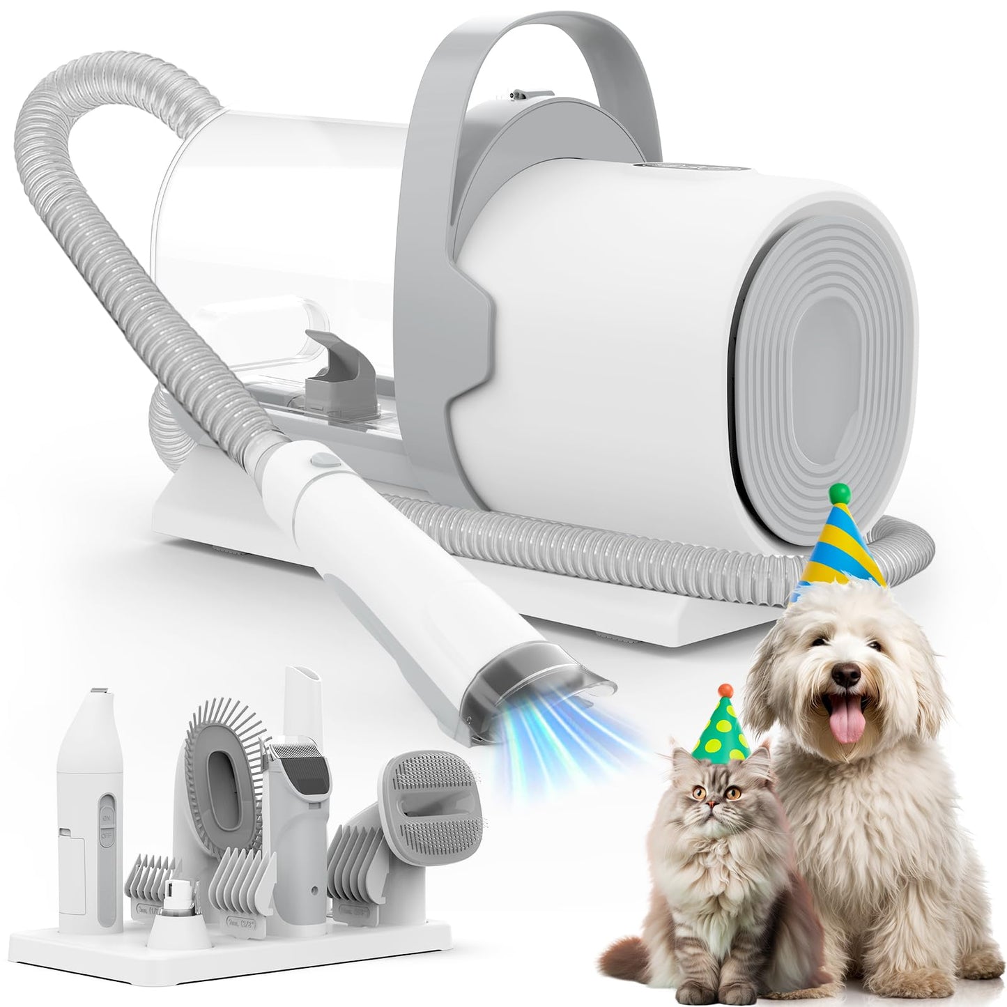 Dog Grooming Vacuum and Kit, Clipper Nail Trimmer Grinder, Clipper