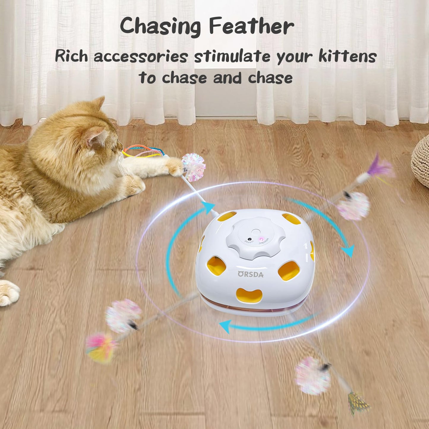 ORSDA 14PCS Cat Feather Toys Replacement Interactive Kitten Toys