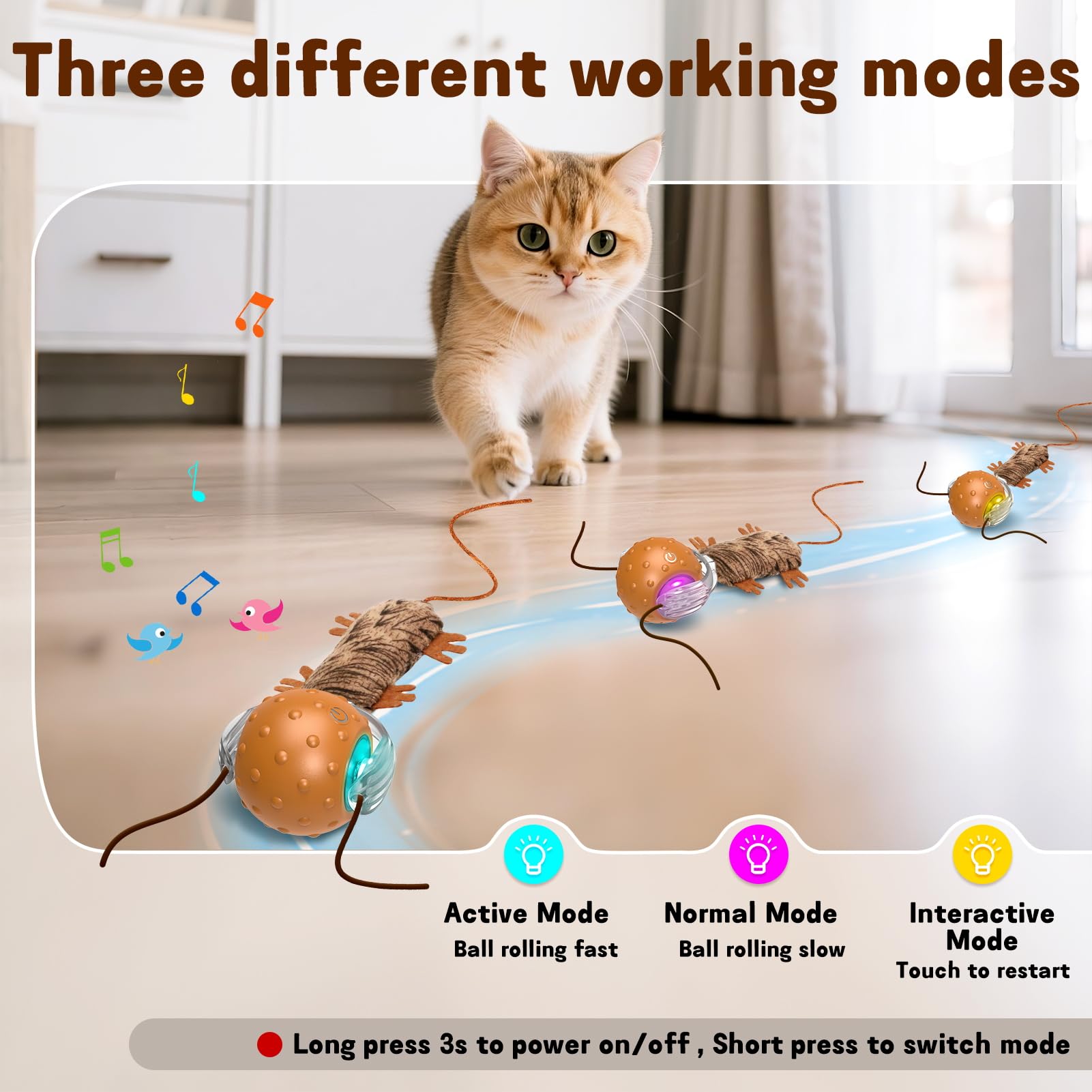 Mdupw Interactive Cat Toy Ball Automatic Interactive Cat Toy Ball