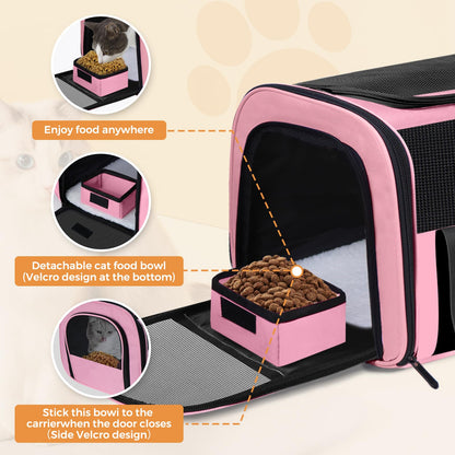 Soft Cat Carrier for Pets Up to TSA Approved for Airline in-Cabin, Bag