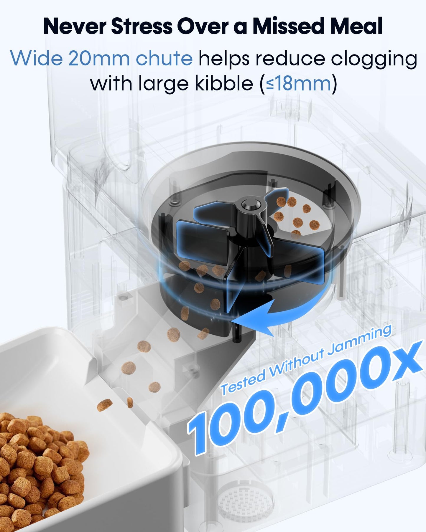Large Dog Automatic Feeder with Camera: /50 Cups Home Smart Dog Feeder