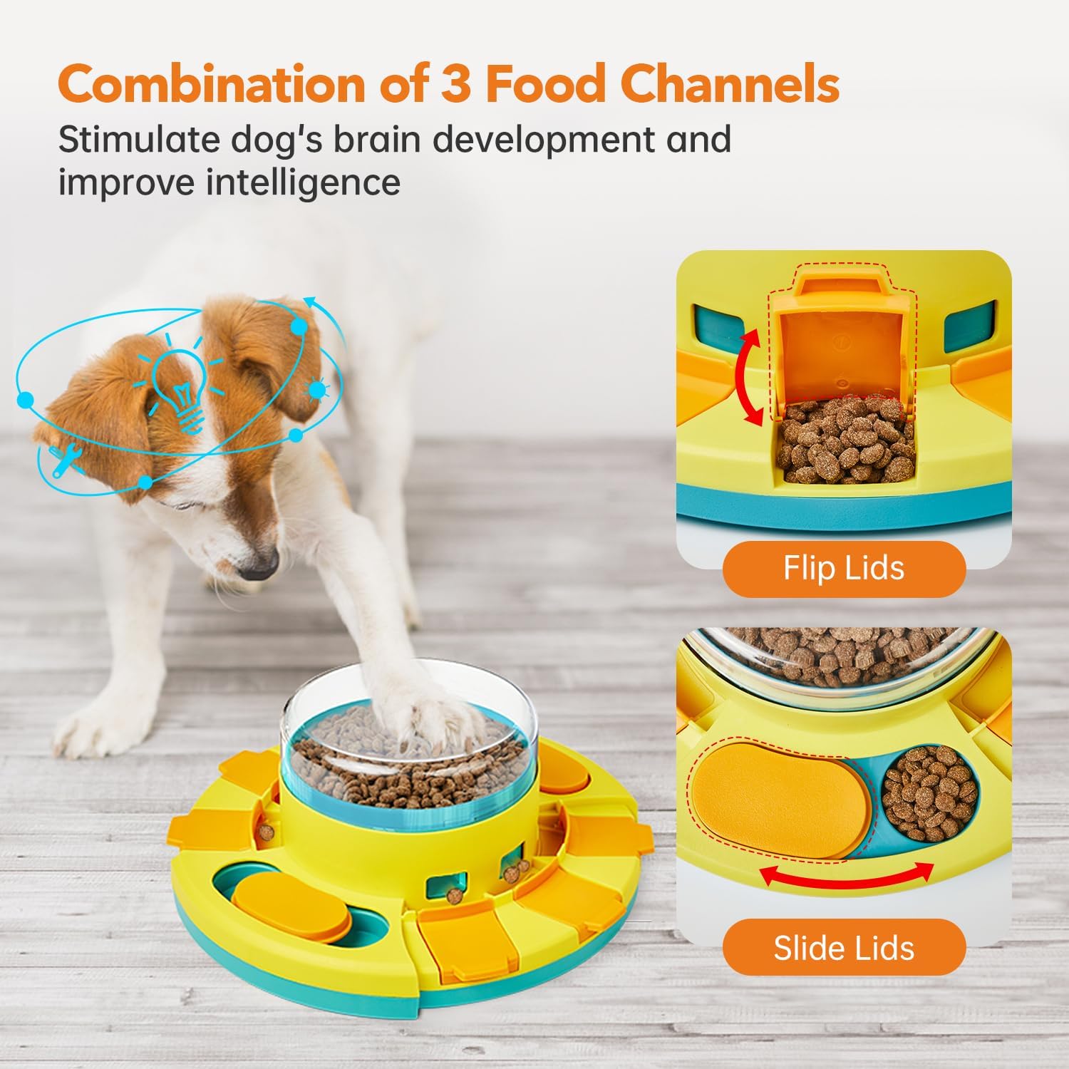 Potaroma Dog Puzzle Toy 2 Levels, Slow Feeder, Pup Food Treat Toy