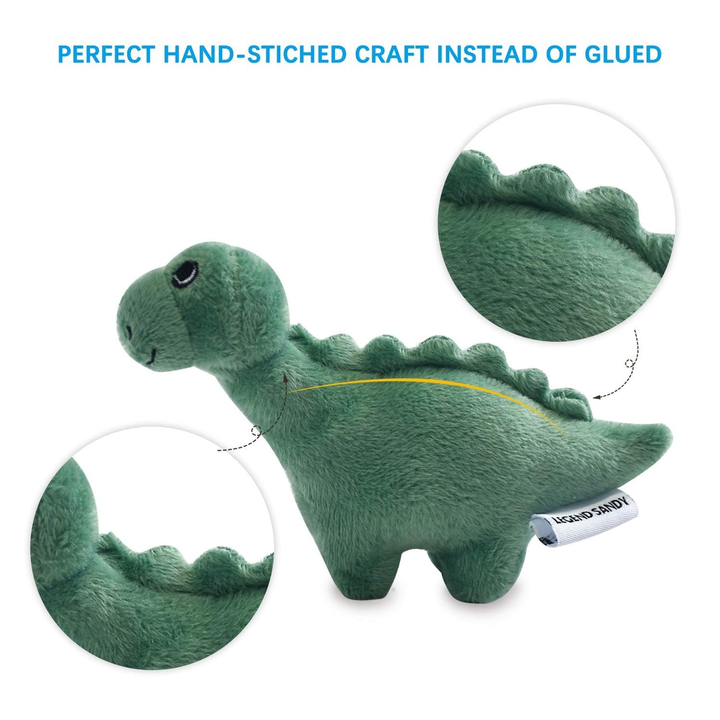 LEGEND SANDY Squeaky Plush Dog Toy 6 Pack for Puppy, Small Plush