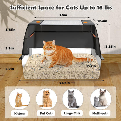 Vivifying Stainless Steel Litter Box, XL Side Entry Extra Large Litter