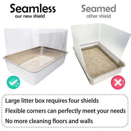 YOILES 12PCS Cat Litter Box Pee Shields,Transparent Easy Clean Box