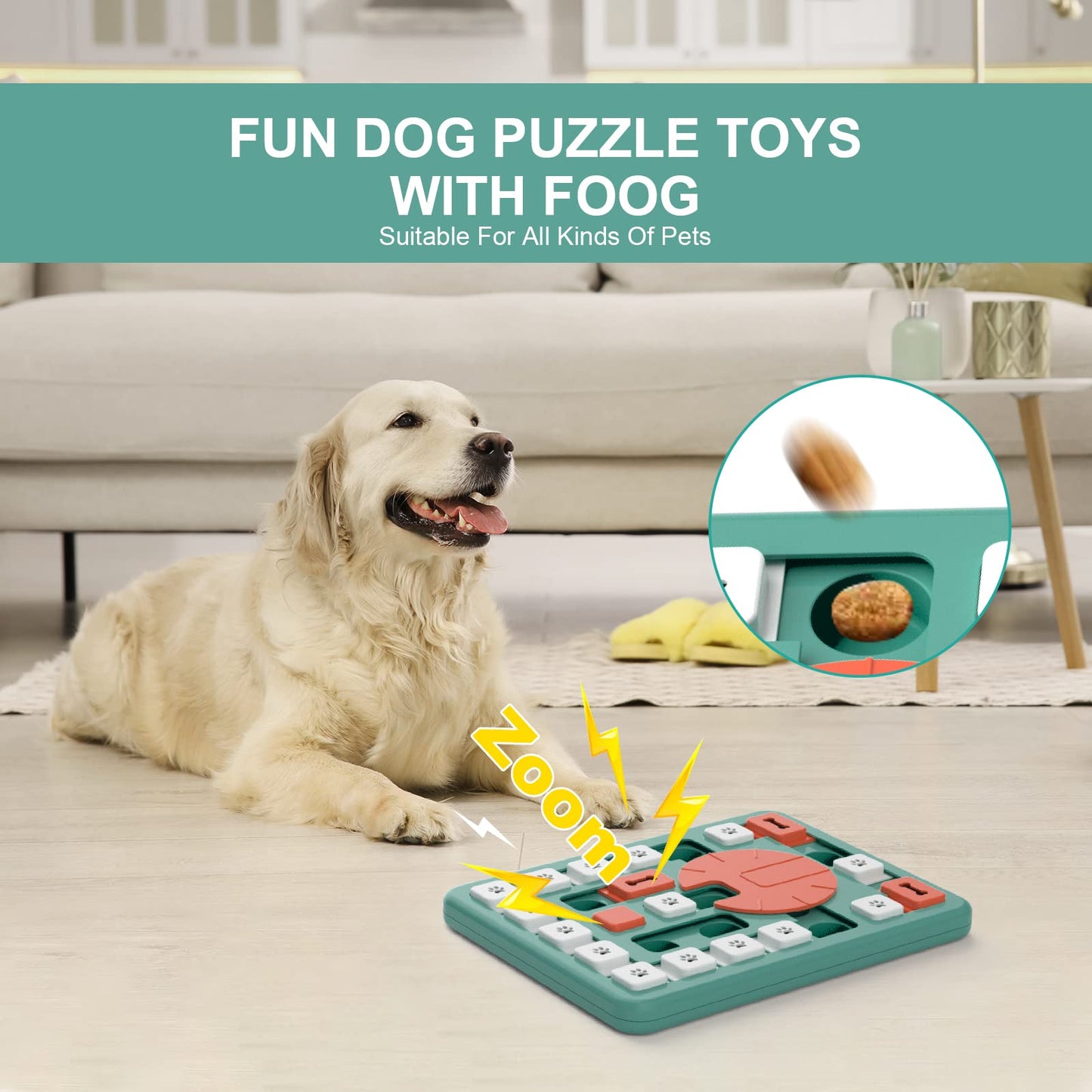 FOXMM Dog Puzzle Toys,Interactive Treat Puzzle Dog Toy for IQ Toy