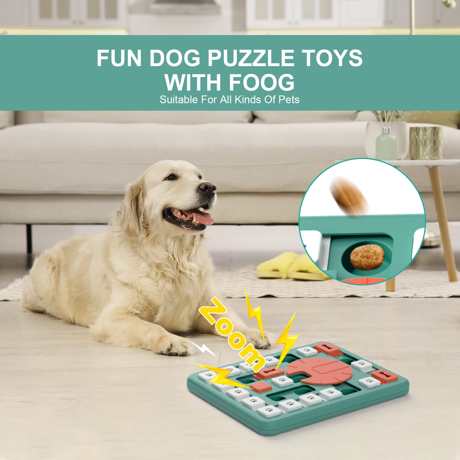 FOXMM Dog Puzzle Toys,Interactive Treat Puzzle Dog Toy for IQ Toy
