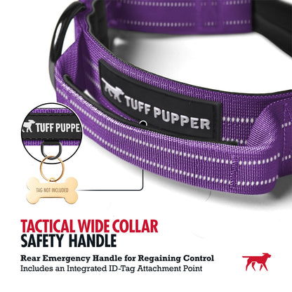 Tuff Pupper Tactical Dog Collar, Heavy Duty 1.5" Wide Ballistic Collar