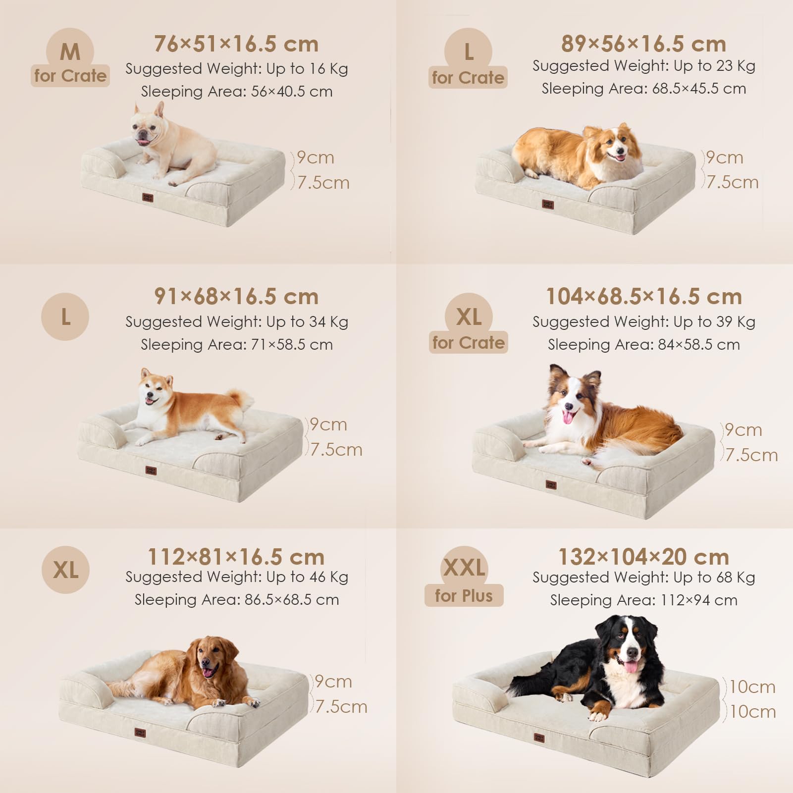EHEYCIGA Orthopedic Dog Bed for Medium Dogs, Waterproof Memory Bed