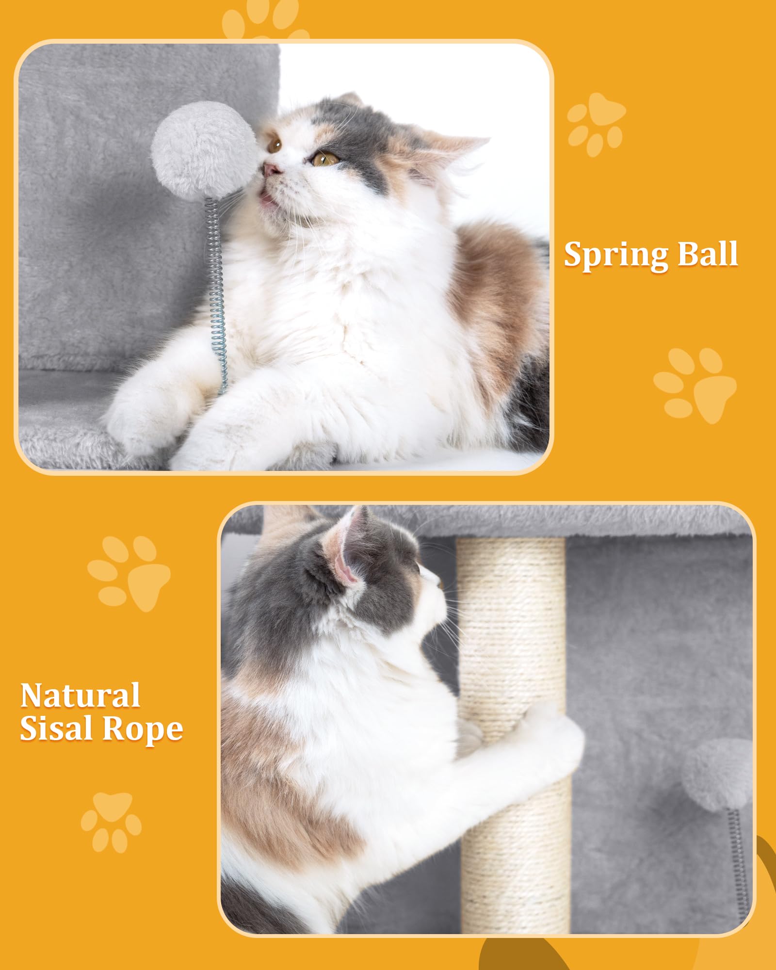 Aechonow Cat Tree Tower for Large Cat, Cat Bed House with Large Bed