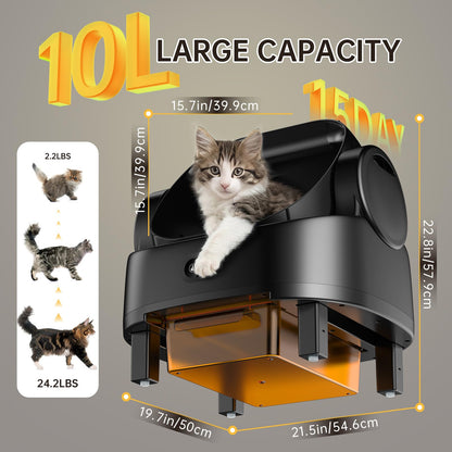Automatic Cat Litter Box, Electric Large Open-Top Self Cleaning Litter