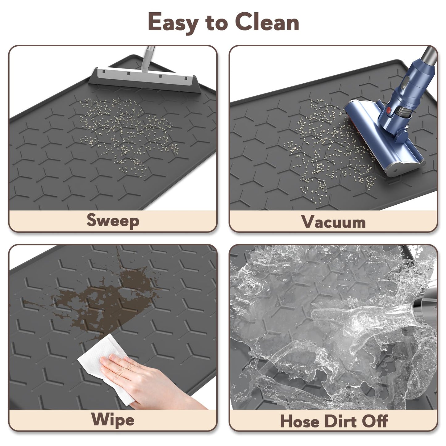 Garoopion Cat Litter Box Mat, Silicone Kitty Litter Mat, 24" X 16" Mat