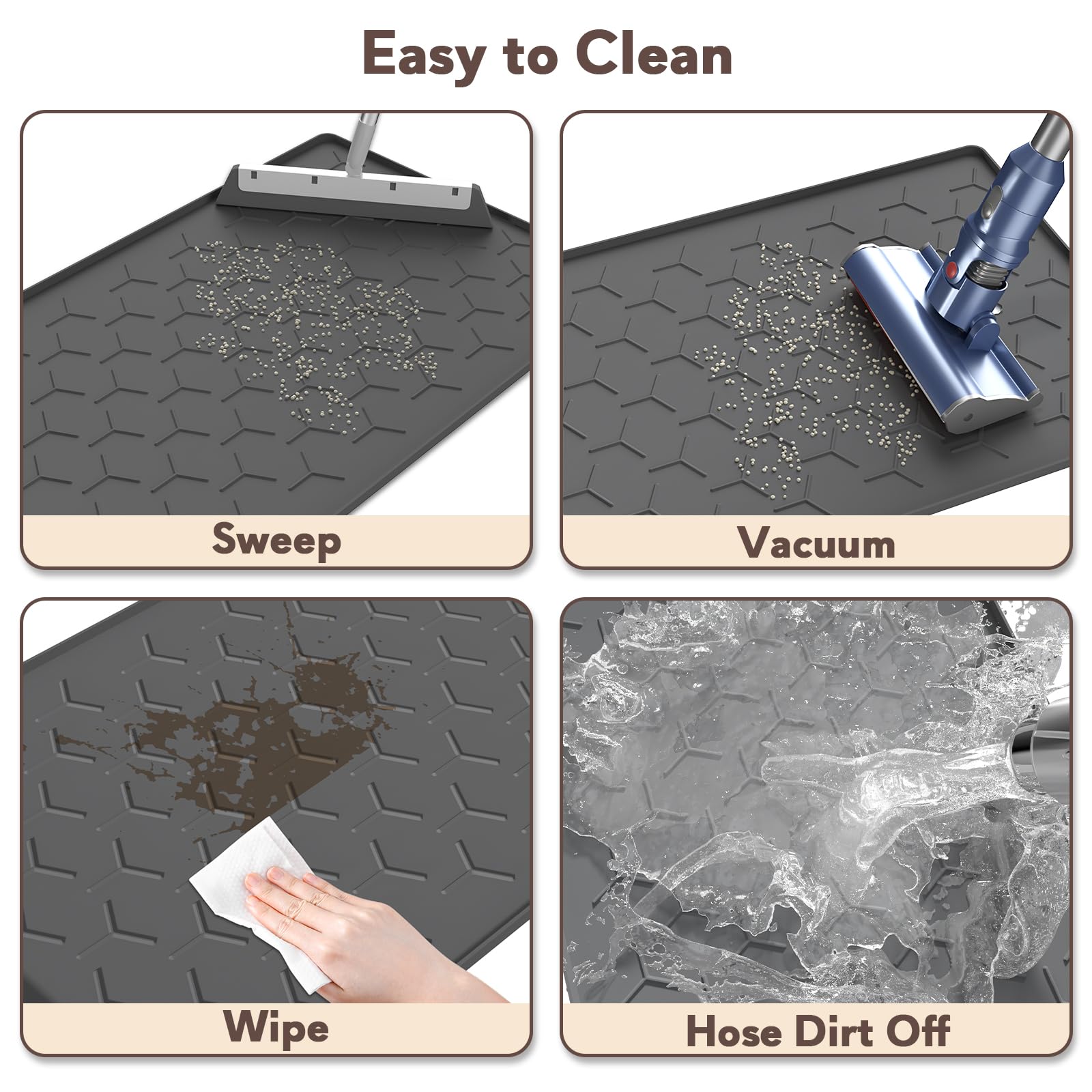 Garoopion Cat Litter Box Mat, Silicone Kitty Litter Mat, 24" X 16" Mat