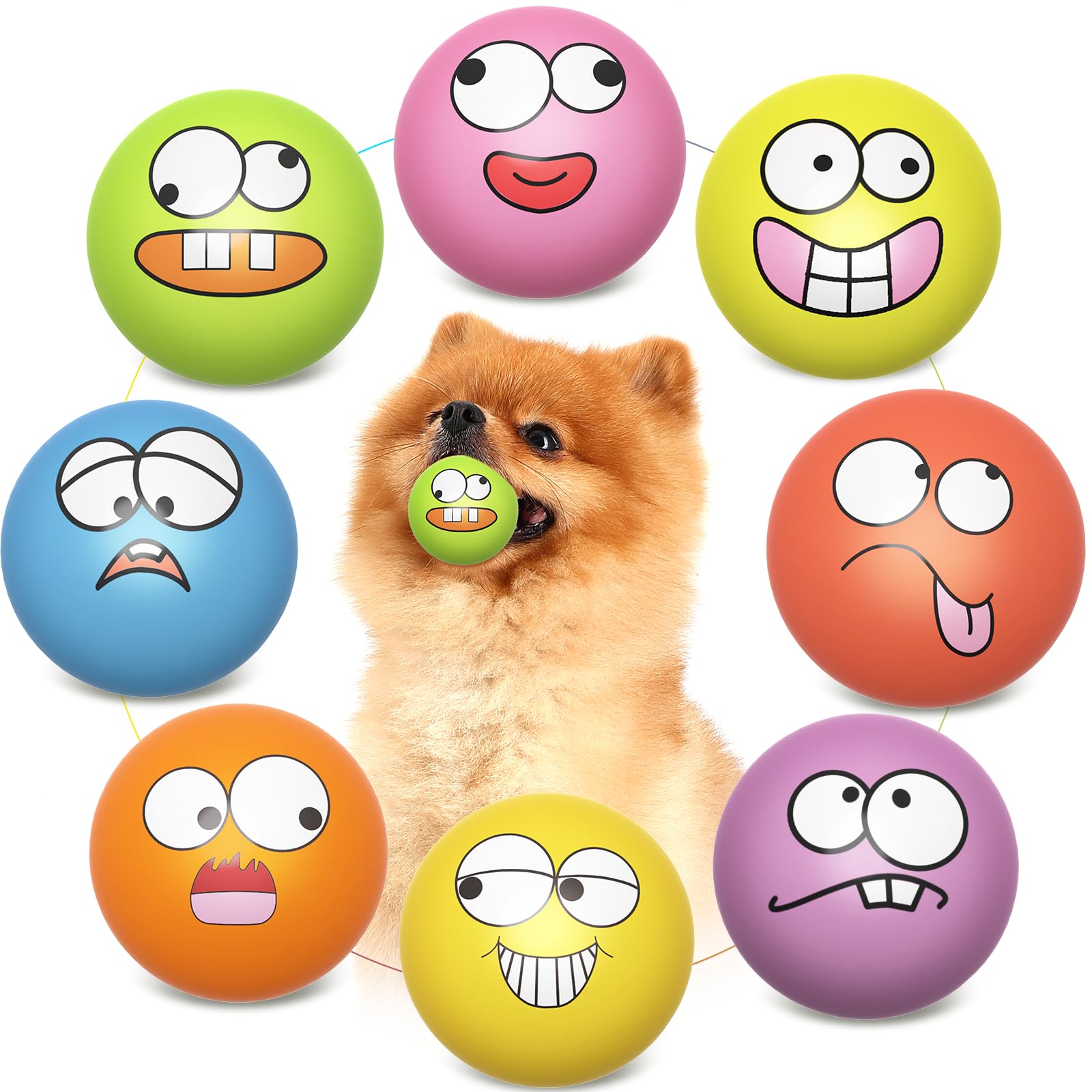 HDSX Squeaky Dog Toys Soft Latex Rubber Squeaky Dog Balls for Balls