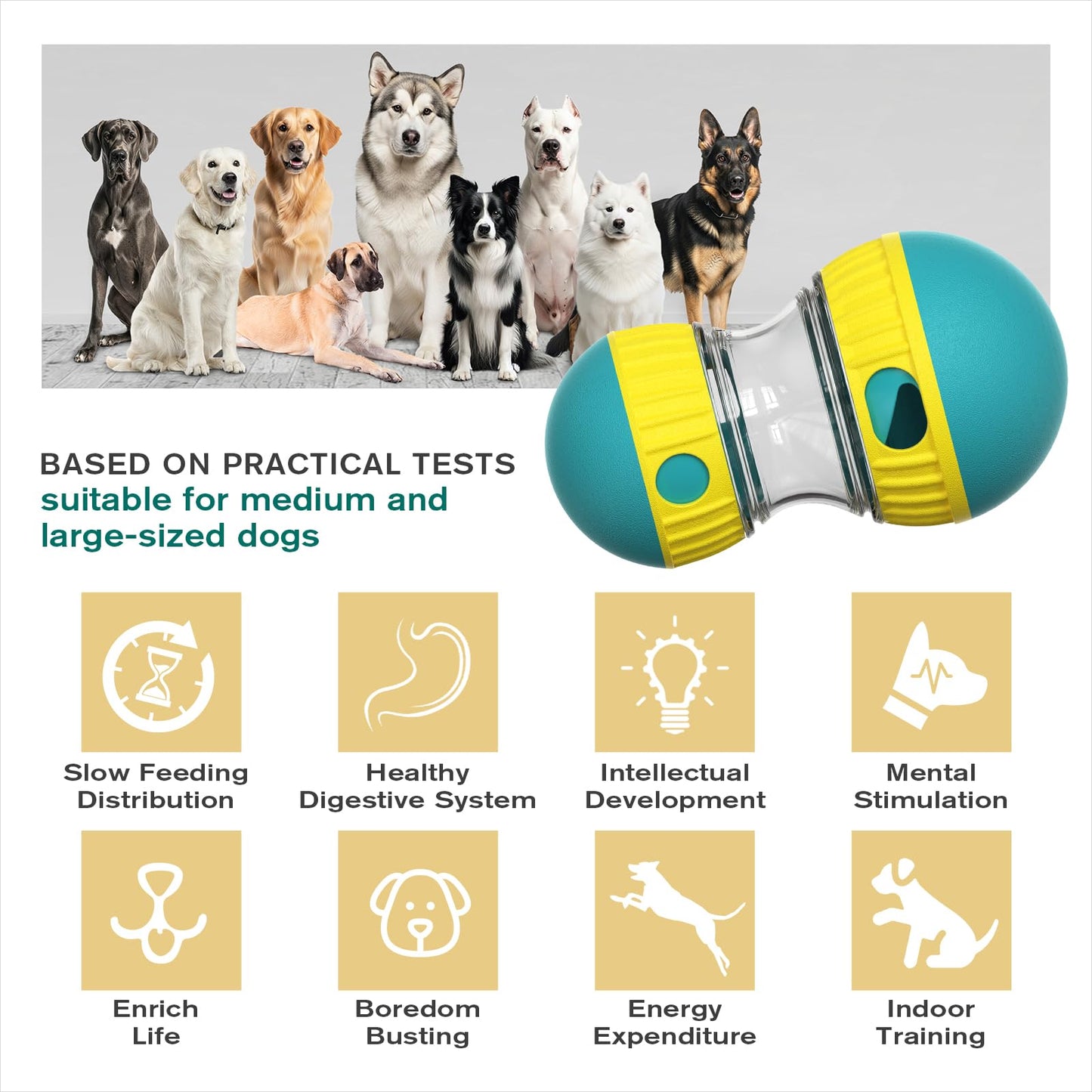 BSISUERM Dog Treat Dispensing Puzzle Toy Adjustable Food Ball
