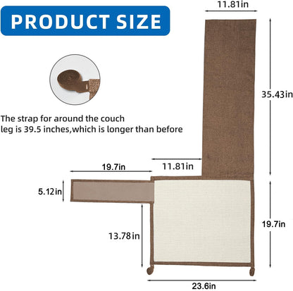 Cat Scratch Furniture Protector with Natural Sisal for Furniture
