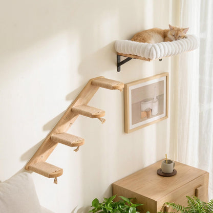 FUKUMARU Cat Wall Shelves, Cat Walls Furniture with Soft Bed, Bed