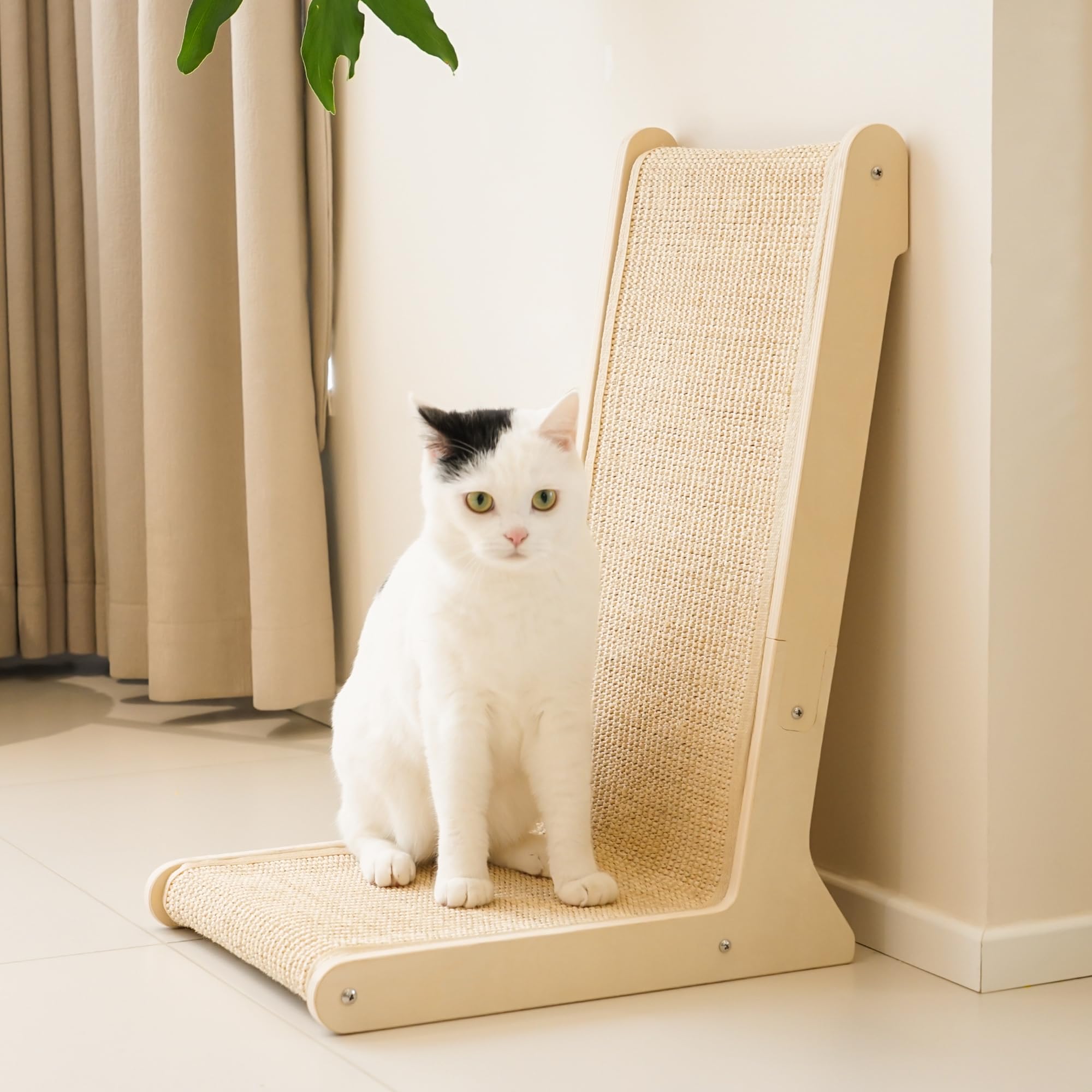 PETKARAY 105° Sisal Cat Scratcher, Sisal Scratch Pad for Indoor Pad