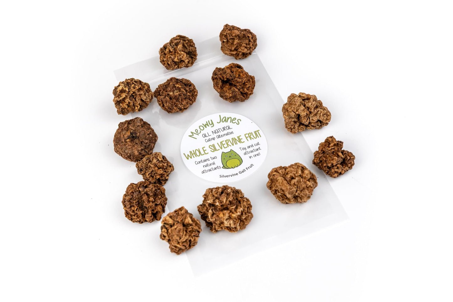 Meowy Janes Whole Silvervine Fruit- Dried Silvervine Gall Fruit Toy