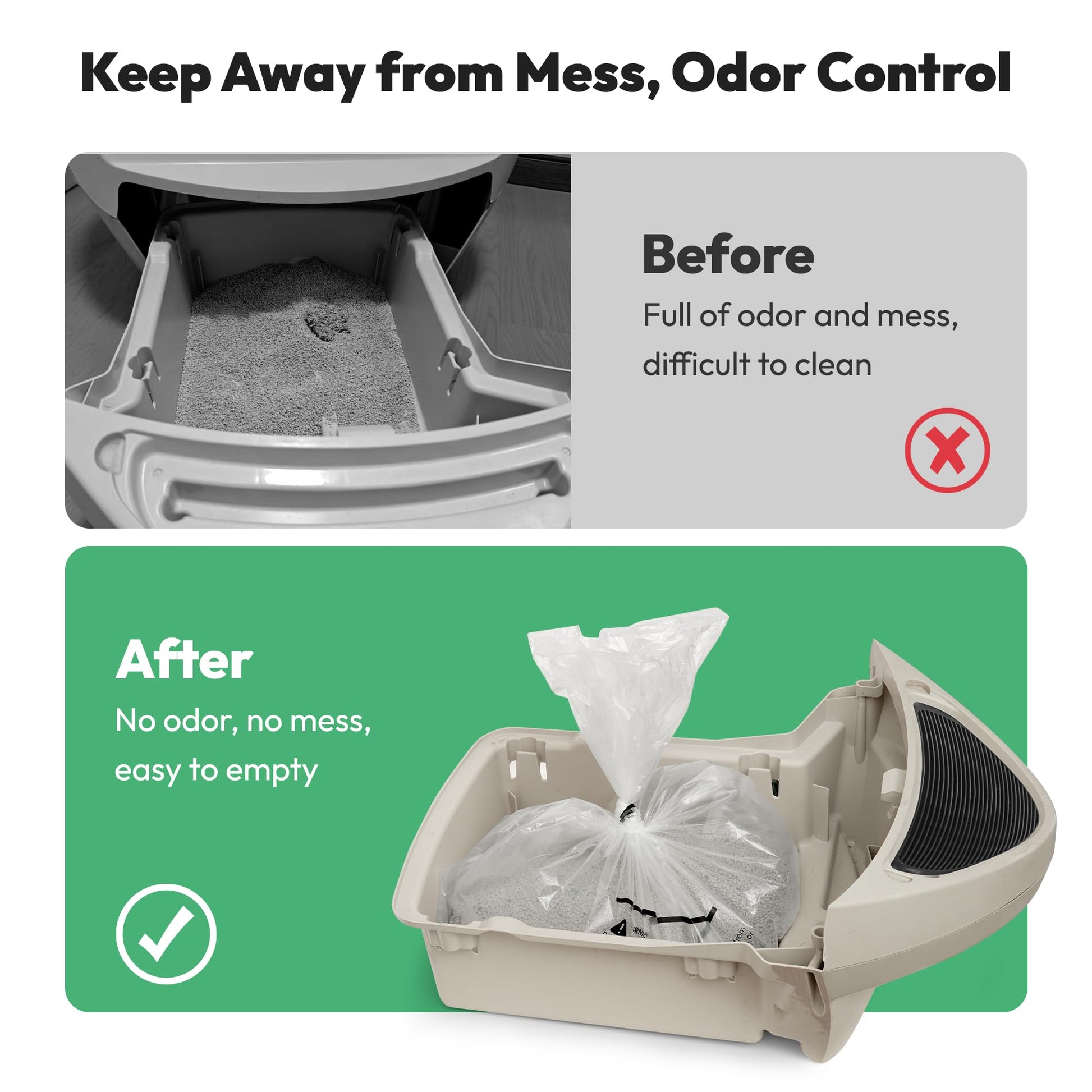 AMOGOGOPET Waste Bags, Compatible with Litter Robot 4/5/3, 50 Pack Box