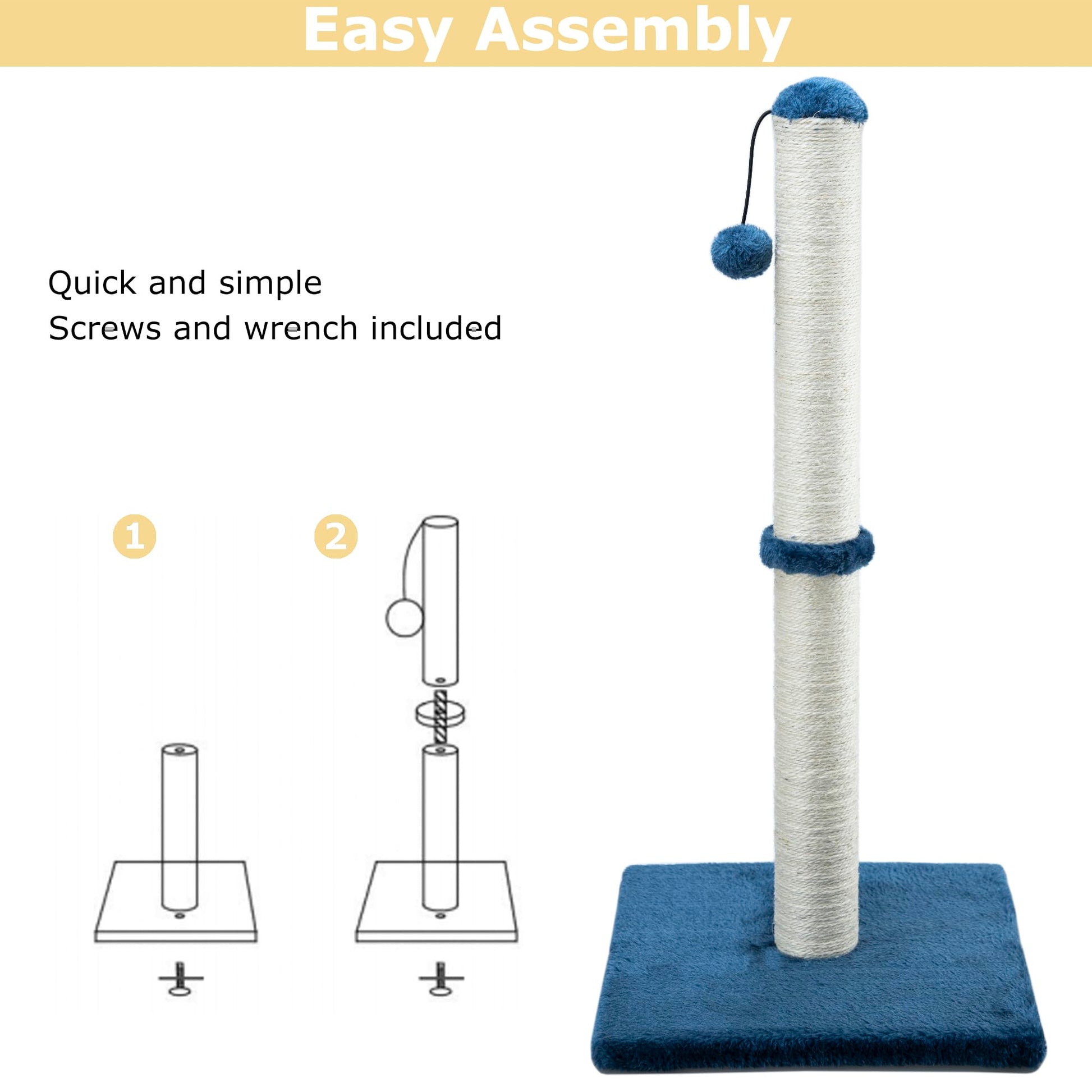 Dimaka 29" Tall Cat Scratching Post, Claw Scratcher with Scratcher
