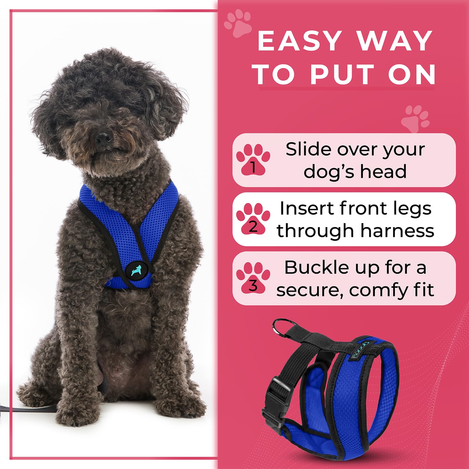 Gooby Comfort X Head In Harness Medium No Pull Small Dog Harness
