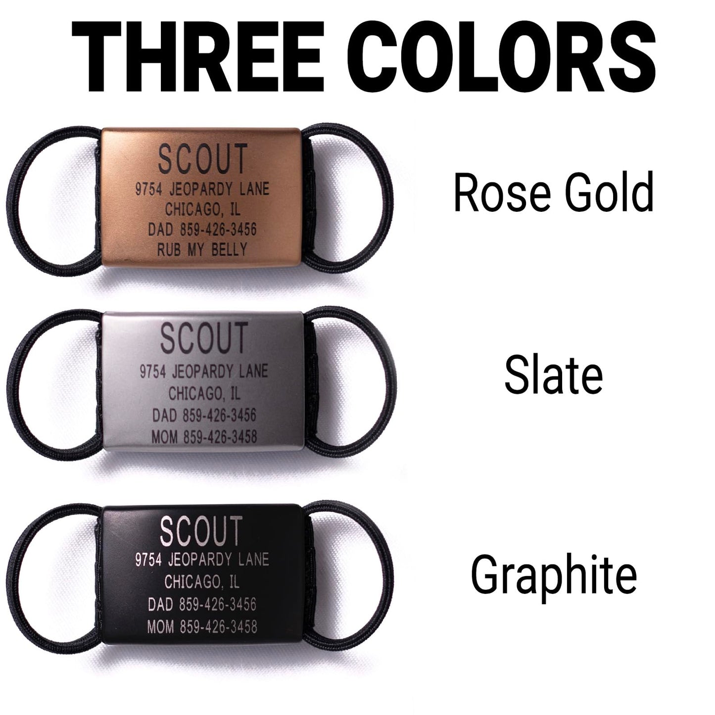 Personalized Dog Tags by ROAD iD, Silent Durable, Jingle-Free Collar