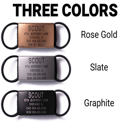 Personalized Dog Tags by ROAD iD, Silent Durable, Jingle-Free Collar